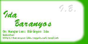 ida baranyos business card