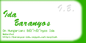 ida baranyos business card